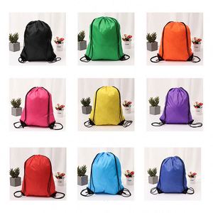 Grand sac à dos promotionnel en polyester écologique avec cordon de serrage, imprimé sur mesure, en nylon, avec cordon de serrage - Product Image 3