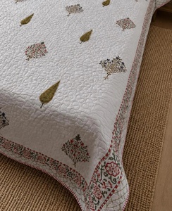 Ethnic Hand Block Printed Cotton Comforter Set <b>Quilted</b> Bedcover & Pillow Covers Lightweight Boho King <b>Bedding</b> - Product Image 3