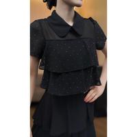 Robe longue d'été élégante haut de gamme, inspirée des créateurs, coupe trapèze avec accents diamantés, en polyester
