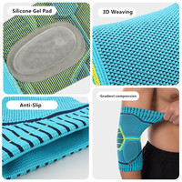 Manchon de compression respirant et antidérapant pour coude, avec coussinet en silicone, haute élasticité, vente en gros