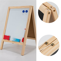 Chevalet d'art en bois avec tableau blanc magnétique, pliable, multifonction, tableau noir en bois double face