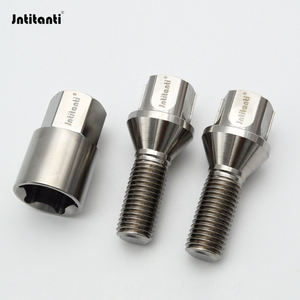 Jntitanti M12 * 1.5*28mm écrou de roue en titane avec clé cône siège <span class=keywords><strong>antivol</strong></span> couleur argent Gr.5 pour <span class=keywords><strong>BMW</strong></span> état nouveau - Product Image 3