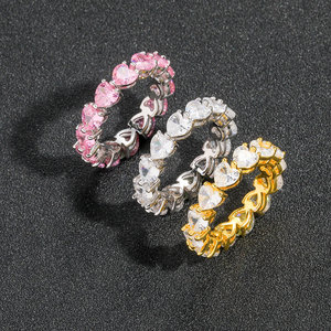 Anillo de Zirconia con Forma de Corazón, Estilo Hip-Hop, Personalizado para Hombre y Mujer - Product Image 2