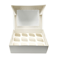 Boîte d'Emballage Personnalisée en Carton Blanc Pour Gâteaux avec Fenêtre, Boîtes à Cupcakes de 4, 6 et 12 Trous Pour Pâtisserie