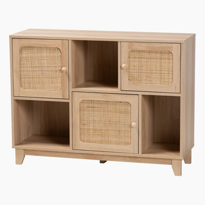 <span class=keywords><strong>Buffet</strong></span> de cuisine et de salle à manger à 3 portes en bois et rotin naturel moderne du milieu du siècle Usine de pieds coniques-<span class=keywords><strong>Buffet</strong></span> direct - Product Image 1