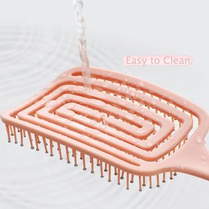 Brosse à cheveux démêlante et massante à picots incurvés pour usage humide et sec, peigne carré évidé – Offre Spéciale - Product Image 3