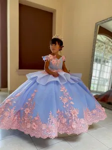 Azul 2025 vestido <span class=keywords><strong>de</strong></span> niña <span class=keywords><strong>de</strong></span> las flores <span class=keywords><strong>para</strong></span> boda encaje apliques fiesta princesa Holy Boho tul bebé cumpleaños vestido <span class=keywords><strong>de</strong></span> primera comunión - Product Image 6