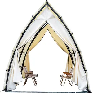 आवास होटल गुंबद के लिए आउटडोर वाटरप्रूफ कैनवास सफारी टेंट होटल गुंबद कैनवास के तम्बू