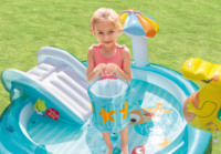 Piscine gonflable ronde Intex 57165 Classic Crocodile avec toboggan, pour usage intérieur/extérieur, pour enfants, été, baignade, pataugeoire