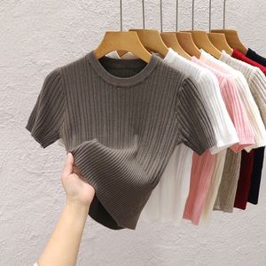 Suéter de Cuello Redondo para Mujer, Primavera-Verano, Nuevo Estilo Casual, Camiseta con Diseño de Alta Gama, Top de Punto Interior, Estilo Pure Desire - Product Image 5