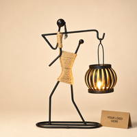 Kunstvoller Kerzenhalter aus Eisen, Minimalistische Drahtfigur, Ornament-Laterne, Wohndekor-Geschenk, Großhandel OEM ODM Lieferant