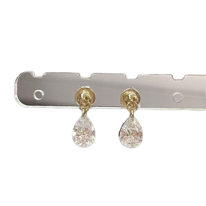 Ramdut impex Lab Grown Diamant เพชร Drop ต่างหู10K แข็งทอง IGI ได้รับการรับรองสี D unisex - Product Image 1