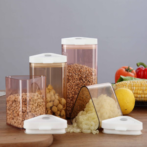 4 piezas de un juego de regalo Rectángulo Reutilizable Grado alimenticio hermético Plástico Contenedor de almacenamiento de alim - Product Image 1