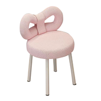 Beurre vent rond maquillage chaise chambre agneau velours moderne simple commode tabouret maison dos pouf tabouret papillon chaise