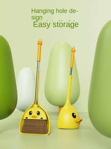 Ensemble de balayette et pelle à poussière pour enfants, outil de balayage pour bébé, gadget pour étudiants de maternelle, amusant, facile à utiliser, en plastique écologique - Product Image 5