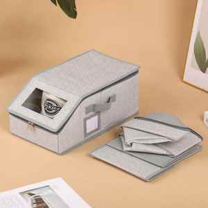 Organisateur de casquettes en tissu non tissé avec support en carton, boîtes de rangement pliables pour chapeaux avec fenêtre transparente - Product Image 1
