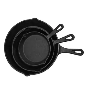 6/8/10 Inch Pre-seasoned Cast Iron Skillet Frying Pan Cast Iron Cookware Set For Both Indoor Outdoor Use