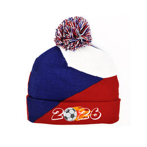 Équipe de football personnalisée Jacquard <span class=keywords><strong>Maurice</strong></span> Drapeau Supporter Chapeaux Événement sportif mondial Bonnets Rugby Football Club Cup Fan Bonnet tricoté - Product Image 4