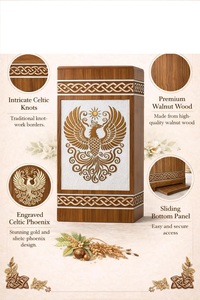 Latest Arrival Decorative Floral Wooden Cremation Urn | Elegant <b>Memorial</b> Ashes <b>Box</b> for Adults Human Ash By Exporters - Product Image 5