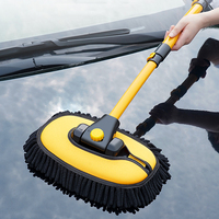 Brosse de lavage de voiture à manche ergonomique, microfibre douce, sans rayures, outil auto extensible 15 °   Serpillère Courbe