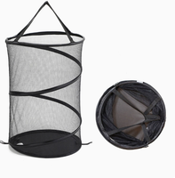 Panier à linge portable PEIQUAN en spirale élastique, grand panier à linge sale en maille de polyester, panier de rangement pour vêtements à domicile