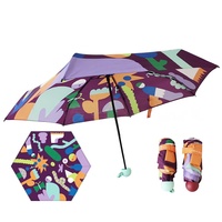 Petit parapluie de poche numérique personnalisé, entièrement imprimé, mini, pliable, manuel, protection solaire, résistant aux UV, facile à transporter, avec armature en tube de fer et baleines en alliage