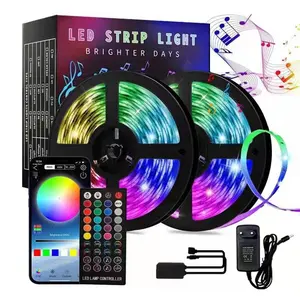 5M 10M 15M 20M Slimme Led Strips Kit Met 40 Toetsen Afstandsbediening Rgb Smd 5050 Led Touw Licht Waterdicht Bt App Controle Kleurveranderende