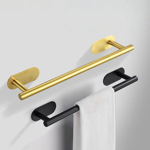 Suporte para Toalhas de Banheiro em Aço Inoxidável Sem Perfuração, Suporte para Toalhas de Hotel, Prateleira de Armazenamento Montada na Parede - Product Image 2