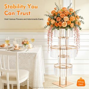 Buen Precio, Colgantes de Cristal Genuino Brillante, Centros de Mesa de 5 Niveles para Bodas, Soporte para Flores Resistente - Product Image 3