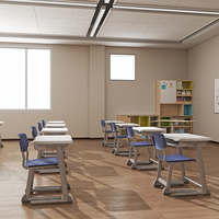 Escritorio para Estudiantes, Muebles Escolares para Niños, Escritorio Ajustable en Altura, Juego de Mesa y Silla Escolar, Juego de Escritorio y Silla para Estudiantes