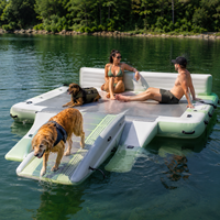 Plateforme flottante gonflable pour événements aquatiques, grande plateforme ronde pour le plaisir et la détente en groupe