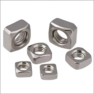 Tùy chỉnh phi tiêu chuẩn M3-M12 bốn góc vuông Nut 304/316 thép không gỉ gia công CNC bao gồm