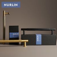 Nurlin laiton porte Double simple face linéaire rayé barre de traction porte en bois porte en verre salle de douche appareil de cuisine or mat noir