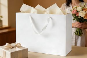 Sac en papier d'art personnalisable pour bijoux et vêtements, 150 g/m², avec votre propre logo - Product Image 3