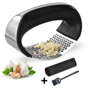 plastic and stainless steel garlic hand press garlic press stainless steel with ergonomic handle