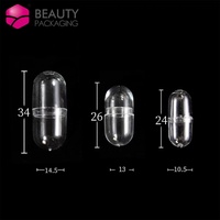 Stock Capsules transparentes Capsule vide creuse PS Shell Mini capsule vide en plastique Conteneur