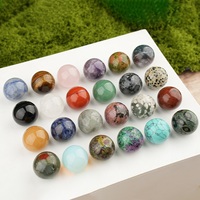 Lot de 10 sphères de cristal naturel de 25 mm non percées, boules de pierres précieuses polies naturelles pour la méditation, la décoration et les cadeaux