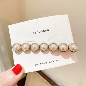 Korean Large Long Metal Duck Clip Flower Marble <strong>Pearl</strong> <strong>Hair</strong> Accessories for Women <strong>Hair</strong> <strong>Pins</strong> - Product Image 3