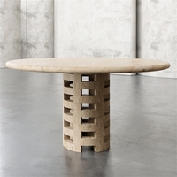 Table à manger unique à texture de béton travertin de qualité supérieure Table basse pour meubles en marbre naturel