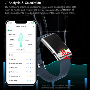 Pulsera Inteligente Minimalista con Resistencia al Agua IP68, Más de 120 Modos, Monitor de Grasa Corporal, IMC, SpO2, Frecuencia Cardíaca, Sueño, Indicador LED - Product Image 4