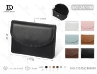 กระเป๋าใส่บัตรแบบกระดุมสำหรับผู้หญิง หนัง PU ขนาด 4 นิ้ว สีพื้น สำหรับใช้ในชีวิตประจำวัน - Product Image 1