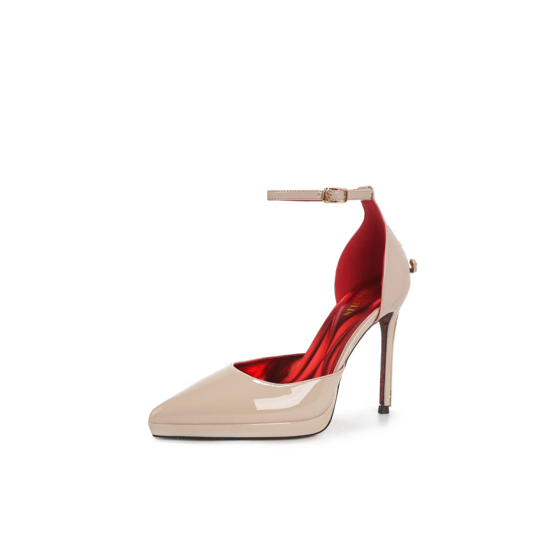 Nude patent leather-red sole 11cm