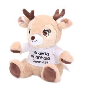 Peluche Personalizzato OEM/ODM a Forma di Cervo su Maglietta Bianca, Giocattolo Morbido con Design Cartoon, Animale di Peluche Personalizzato - Product Image 1
