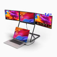 Moniteur portable Eimio 14 pouces IPS Quad Screen 1920x1200 Type C, connexion par un seul câble, triple écran, extension d'écran pour PC portable, OEM
