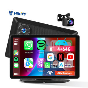 Hikity 8 pouces Android 8 cœurs Écran sans fil CarPlay 4+64G DVR GPS Android CarPlay Android Auto Prise en charge de <span class=keywords><strong>Netflix</strong></span> Youtube GPS WIFI OEM - Product Image 1
