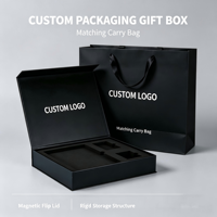 Boîte d'emballage magnétique rigide personnalisée avec logo sur mesure et insert intérieur floqué pour boîtes cadeaux à fermeture magnétique