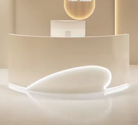 Comptoir de réception moderne pour entreprise avec éclairage LED, caisse enregistreuse, bureau d'accueil pour magasin de vêtements, hôtel, salon de beauté, bureaux