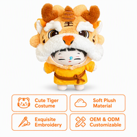 Peluche Tigre Personnalisée OEM ODM, Jouet en Peluche Mignon pour Garçon, Figurine en Costume Traditionnel, Cadeau Kawaii pour le Nouvel An Chinois, Marchandise Anime pour Enfants