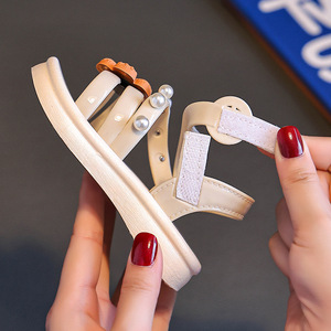 New Arrival Summer Beach Sandals Flat Shoes Casual Girls <b>Slides</b> Shoes Princess Girls Flat Sandals - Product Image 4