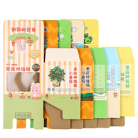 Boîte en carton ondulé pliable personnalisée en PVC avec fenêtre, emballage pour kit de plantation pour enfants, boîte cadeau colorée avec fenêtre transparente
